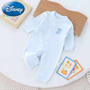 迪士尼嬰幼兒純棉無骨春秋打底連體爬服哈衣 藍色小熊 80 (15-20斤)