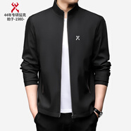 勁霸（jing ba）行政夾克男干部商務(wù)領(lǐng)導(dǎo)氣質(zhì)易打理春秋立領(lǐng)外套 黑色 專柜款 XL 180【合適140-155斤】