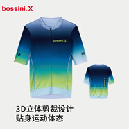 bossini.X堡獅龍2024秋新品漸變公路車短袖透氣快干自行車騎行服 深藍(lán)色 L