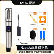 夏新家庭ktv音響充電無(wú)線(xiàn)麥克風(fēng)家庭KTV唱歌舞臺(tái)主持演講K歌會(huì)議音箱音響功放調(diào)頻萬(wàn)能一拖二無(wú)線(xiàn)話(huà)筒 S10金屬單麥（可充電+調(diào)頻）