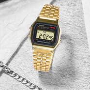 卡西歐（CASIO）手表 小春同款 情侶經(jīng)典復(fù)古小方塊 時(shí)尚學(xué)生表小金表 A159WGEA-1D
