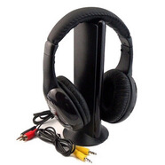 頭戴耳機帶麥MH2001電腦電視高保真重低音五合一無(wú)線(xiàn)電腦耳機帶麥 黑色