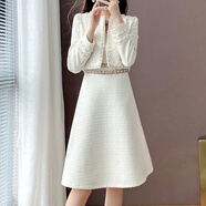 隱形都市新款小香風(fēng)長(cháng)袖外套加背帶連衣裙兩件套時(shí)尚設計感減齡女套裝 單件背帶裙 S