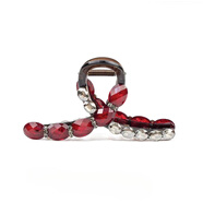 默研（MOYAN）秋冬新款新年安可拉紅珠抓夾女網(wǎng)紅鑲鉆后腦勺盤(pán)發(fā)夾時(shí)尚韓版百搭 紅豆閃鉆抓夾-11Cm