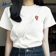 回力短袖女t恤夏季2025超火酒紅色顯白純棉半袖寬松高級胖mm大碼女裝