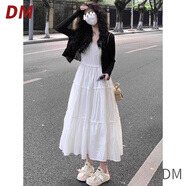 DALEY MODE白色吊帶連衣裙子夏裝搭配一整套小個(gè)子韓系茶系穿搭淑女氣質(zhì)套裝 白色吊帶裙 S
