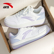 安踏輕松板鞋女鞋2025秋季透氣平底小白鞋低幫顯高百搭休閑運動(dòng)鞋子女 【冰淇淋配色】白/幻景藍/迷霧紫 37.5 【正品保證-假一賠十】