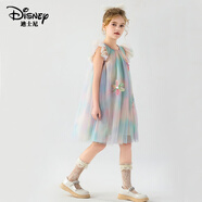 迪士尼（Disney）2025夏季新款女寶寶甜美洋氣花朵彩虹公主紗裙女小童時尚連衣裙潮 如圖 130 cm