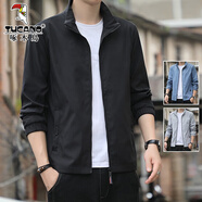 啄木鳥(niǎo)外套男春秋夾克2025新款男生休閑衣服時(shí)尚潮流百搭男裝外套上衣男 QSW-5571黑色 XL