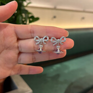 句可熱門(mén)集合土星耳釘星球耳釘不對稱(chēng)ab款?lèi)?ài)心辣妹珍珠耳飾 銀色 蝴蝶結紫球球