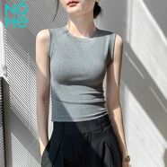 NOME小高領(lǐng)背心女新款螺紋修身韓版可外穿打底背心內(nèi)搭上衣 深灰色 M