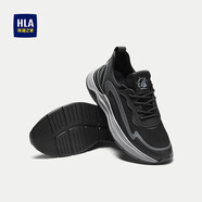 海瀾之家（HLA）/海瀾之家時尚鑲拼圓頭休閑鞋2025新透氣網(wǎng)布耐穿防滑運動鞋男 黑色鑲拼09 38 (240mm)