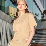 美職棒（MLB）官方 女裝短袖T恤夏季新款上衣情侶服男士韓版刺繡小標(biāo)七夕節(jié)禮物 波士頓隊(duì)/米黃色 XS 160/84A
