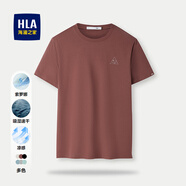 海瀾之家（HLA）短袖t恤男夏季時尚印花百搭圓領(lǐng)短T打底上衣男裝潮牌休閑體恤衫男 暗紅DY (索羅娜速干涼感) 2XL 185/100A