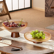 格娜斯高級感新中式高腳玻璃水果盤(pán)家用客廳茶幾擺件干果盒糖果堅果盤(pán)