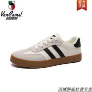 西域駱駝復(fù)古德訓(xùn)鞋男2025秋季新款ins網(wǎng)紅韓版平底帆布鞋男鞋子潮鞋 米色-駱駝官方品牌官網(wǎng)旗艦 39