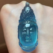 尋然魔鬼藍(lán)海藍(lán)寶觀音菩薩吊墜無(wú)優(yōu)化冰透水潤(rùn)上檔次增強(qiáng)自信堅(jiān)定信念