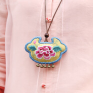 云創(chuàng)典 刺繡diy香囊 手工刺繡香包 新款古風(fēng)香囊掛件 魯繡兒童手工diy 如yi鎖材料包（含填充棉+繡繃) 12.5cm塑料繡繃