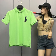 POLO SPORTRALPH LAUREN拉夫勞倫polo衫男短袖純棉翻領(lǐng)保羅體恤男寬松休閑大 淺綠色 S 約100-125斤