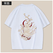 古萊登（GODLIKE）夏季新款短袖T恤男裝圓領(lǐng)寬松大碼純棉國(guó)潮重工刺繡潮牌 休閑半袖 9051 白色 M