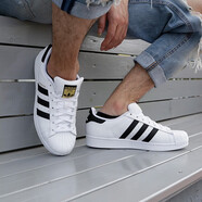 Adidas阿迪達(dá)斯三葉草男女Superstar經(jīng)典金標(biāo)貝殼頭板鞋情侶休閑小白鞋 EG4958 43