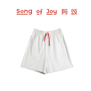 SONG OF JOY【敖瑞鵬同款】阿頌短袖套裝健身情侶裝運(yùn)動套裝休閑T恤短褲男女 短褲-米灰 M