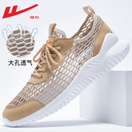 回力男鞋網(wǎng)鞋男夏季鞋子男薄款透氣網(wǎng)面鞋軟底運動(dòng)鞋男網(wǎng)眼鏤空休閑鞋 卡其【大網(wǎng)孔款】 42
