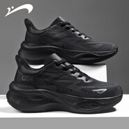 貴人鳥(niǎo)男鞋秋冬季新款透氣網(wǎng)面運動(dòng)鞋男減震休閑超輕情侶跑步鞋子男潮鞋 黑色 45 (275mm)