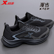 特步（XTEP）男鞋跑步鞋夏季新款2025網(wǎng)面透氣運動鞋老爹鞋男鞋休閑旅游訓(xùn)練鞋 黑/木炭灰 42