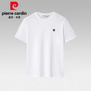 皮爾卡丹（pierre cardin）短袖T恤男士2025夏季新款圓領(lǐng)休閑簡(jiǎn)約寬松爸爸中年上衣服男 漂白01 S 【100-120斤】