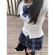 JK制服格裙日系百褶裙女半身裙原創(chuàng)正版收腰套裝學(xué)院風(fēng)辣妹校供感 岡梨田39cm格裙 XS 推薦80斤以內(nèi)
