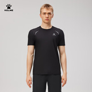 卡爾美（KELME）運動(dòng)T恤男夏季新款戶(hù)外跑步健身訓練透氣短袖上衣 瑪瑙黑  XL 