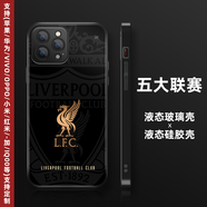 五大聯(lián)賽足球隊手機殼蘋(píng)果13華為oppo榮耀小米vivo液態(tài)硅膠玻璃殼 利物浦-黑金【聯(lián)系客服備注機型 液態(tài)硅膠磨砂軟殼【下單備注型號