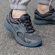 斯凱奇（Skechers）男鞋夏季2025新款休閑運(yùn)動(dòng)鞋輕便透氣軟底網(wǎng)面鞋黑武士跑步鞋男 炭灰色/藍(lán)色-CCBL 39.5