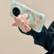 踏朵搖搖樂(lè )磁吸支架適用華為mate70pro+手機殼可愛(ài)卡通輕松熊pura70pro男女新款mate60全包防摔硅膠p70 綠邊鏤空煎蛋輕松熊【殼+磁吸支架】 華為Mate 70Pro