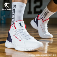 喬丹（QIAODAN）籃球鞋夏季男鞋球鞋防滑減震戰(zhàn)靴學(xué)生運動鞋男藍(lán)球鞋 0118白色/新星藍(lán) 39