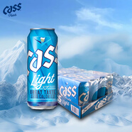 凱獅（CASS）啤酒 500ml*24罐 淡爽原味 4度 韓國原裝進口啤酒 冰霜藍罐