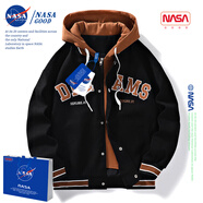 NASAGOOD官方外套男春秋季潮流休閑夾克男士工裝棒球服上衣服春季男裝大碼 NASA31黑色【常規(guī)款】 XL （建議125-145斤）