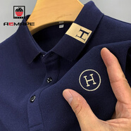 AEMAPE美國(guó)蘋果潮牌高端長(zhǎng)袖T恤男士春秋季翻領(lǐng)POLO衫潮流百搭寬松 H長(zhǎng)袖藏青 M 165