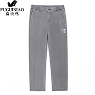 富貴鳥（FUGUINIAO）天絲牛仔褲男士夏季寬松直筒透氣冰絲褲垂感復(fù)古休閑長褲 灰色 M