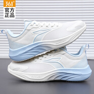 361°女鞋運(yùn)動鞋女夏季休閑鞋新款網(wǎng)面輕便透氣跑步鞋軟底旅游鞋子女 羽毛白/冰河藍(lán)-5 39