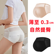 自然仿真軟臀墊提臀假屁股內褲女透氣舒適輕薄型超薄0.3cm豐臀褲 黑色 M 93-105斤