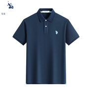 U.S. POLO ASSN.短袖POLO衫男士保羅商務(wù)休閑翻領(lǐng)男裝上衣T恤短袖男夏季藏青XL