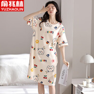 俞兆林睡裙女夏季純棉短袖中長(zhǎng)款連衣裙休閑睡衣女士卡通家居服25年新款 NSWR-66013-甜美可愛(ài)-親膚純棉 2XL (適合140-155斤)