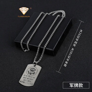 TURBOSUN輕奢品牌項(xiàng)鏈男個(gè)性潮人嘻哈配飾男士毛衣鏈吊墜掛飾掛件飾品女 軍牌款