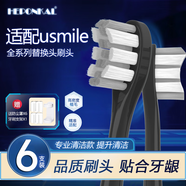 HEPONKAL適配笑容加usmile電動(dòng)牙刷頭Y1/Y4/P3/U2/U3大理石45度P1/Y1S/Y5/F2/U3S 6支 【專(zhuān)業(yè)黑】