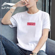 李寧（LI-NING）t恤男短袖衣服運動服飾籃球體恤夏季2025冰絲速干跑步男士健身裝 白【徽章】 L