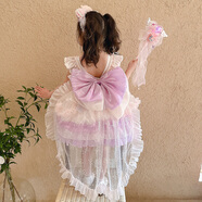 姣霓秋冬加厚毛衣裙玲娜貝兒女童連衣裙星黛露洛麗塔公主裙 拖尾+發(fā)箍+裙子+裙撐 100