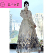 NJTD春季2024新款新中式搭配一整套國風(fēng)改良漢服馬面裙日常通勤可穿女 一套 S