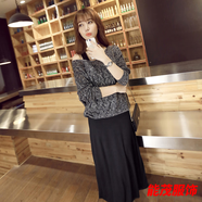 萱眸套裝上衣女春夏新款潮蝙蝠袖針織衫鏤空毛衣吊帶兩件套連衣裙 深灰上衣+黑色裙 套裝 3XL